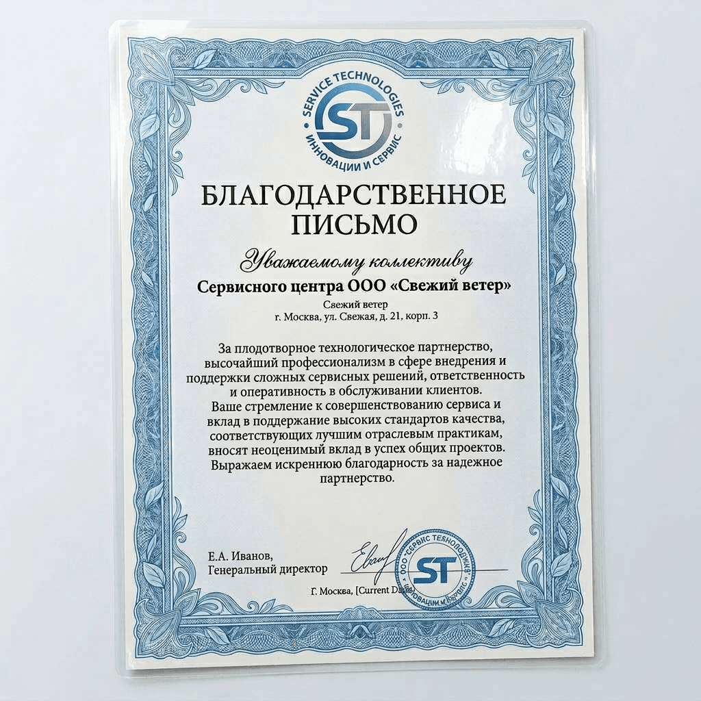 Благодарность от Epson Technologies